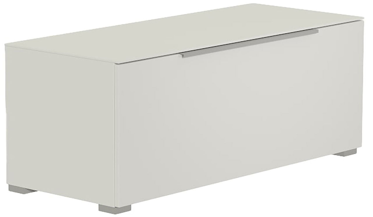 Moderano TV-Lowboard BORMIO Weißes TV-Lowboard aus seitlicher Perspektive