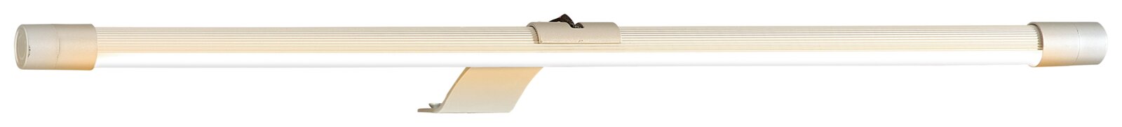 Seitenansicht einer TwinLED-Aufsatzleuchte mit schlankem, zylindrischem Design und Halterung.