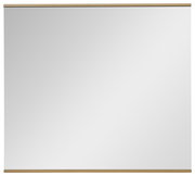 Weiße, leere Tafel/Whiteboard mit Holzrahmen oben und unten, frontal von vorne aufgenommen