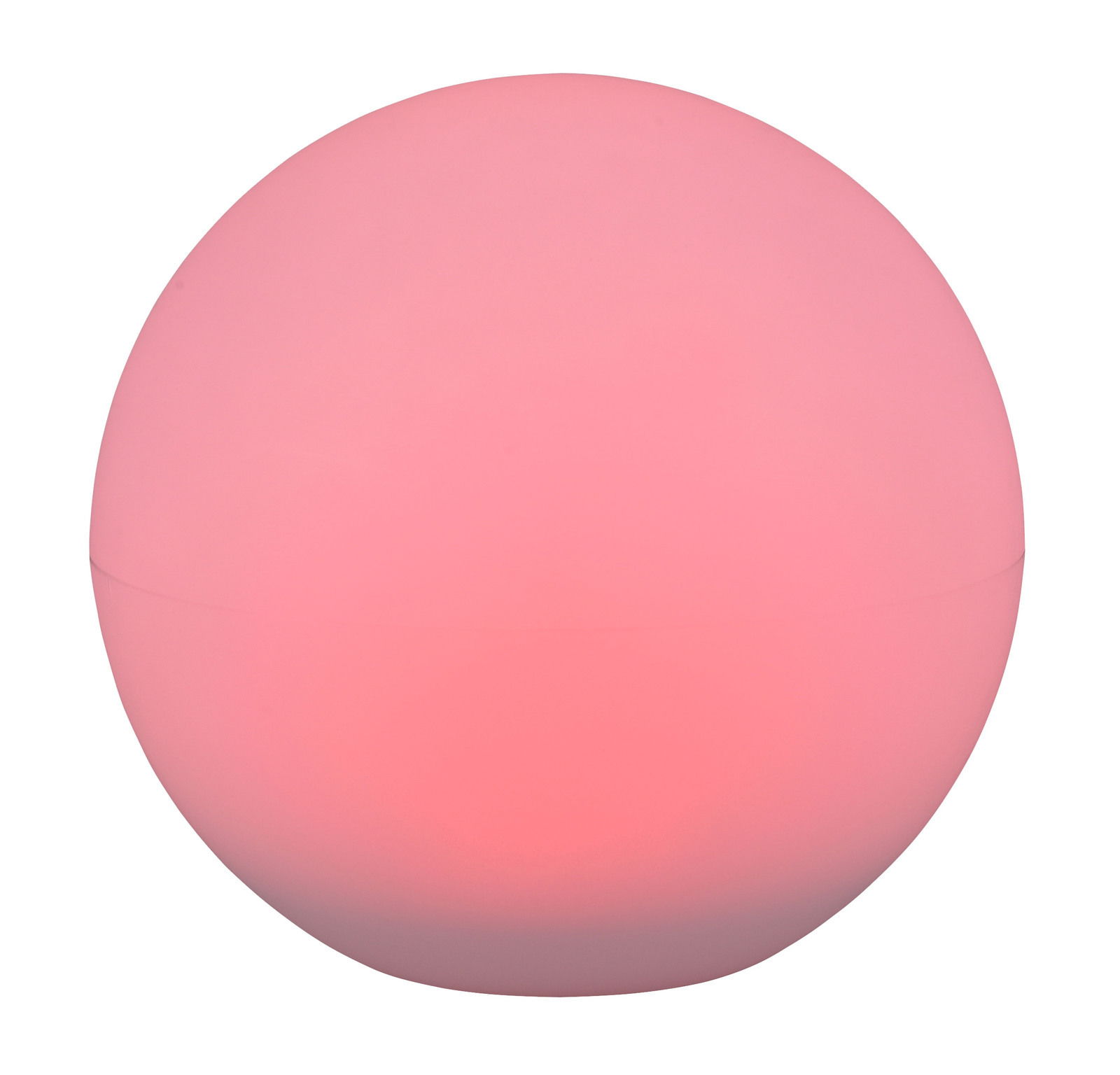 Runde, rosa leuchtende Solar-Außenleuchte MELO, seitliche Perspektive