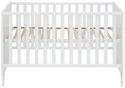 Weißes Babybett aus Holz, Vorderansicht