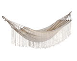Hängematte aus Polyester-Baumwoll-Mischung mit Fransen, seitliche Perspektive