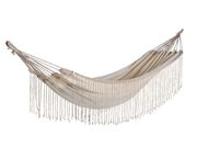 Hängematte aus Polyester-Baumwoll-Mischung mit Fransen, seitliche Perspektive