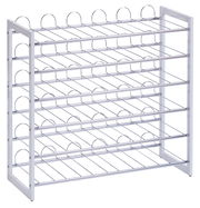 Weinregal aus Metall für 36 Flaschen, seitliche Perspektive