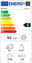 Energieeffizienzlabel für Geschirrspüler mit Energieklasse E, 92 kWh Energieverbrauch pro 100 Zyklen, 12 Maßgedecke, 11,0 Liter Wasserverbrauch pro Zyklus, 3 Stunden 50 Minuten Laufzeit, 52 dB Lautstärke. Frontalansicht.