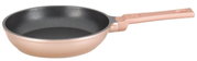 Mini Bratpfanne CLASSIC 18 cm in seitlicher Perspektive, mit roségoldenem Äußeren und schwarzer Antihaftbeschichtung.