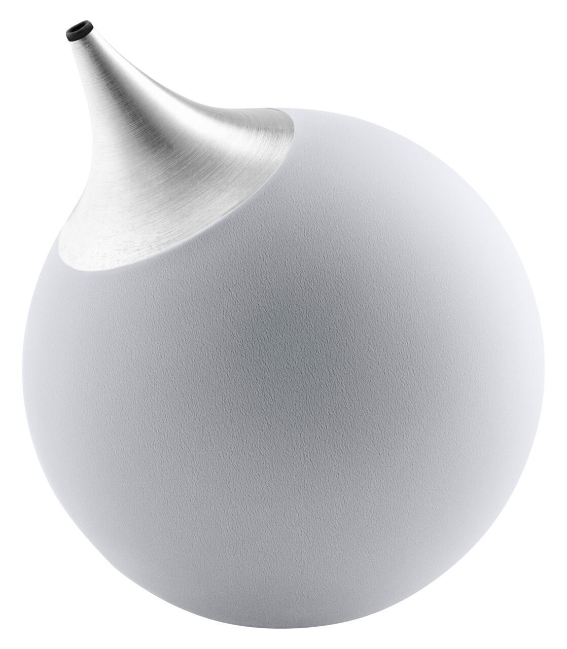 Seifenspender in Marmoroptik mit Edelstahlspitze, seitliche Perspektive