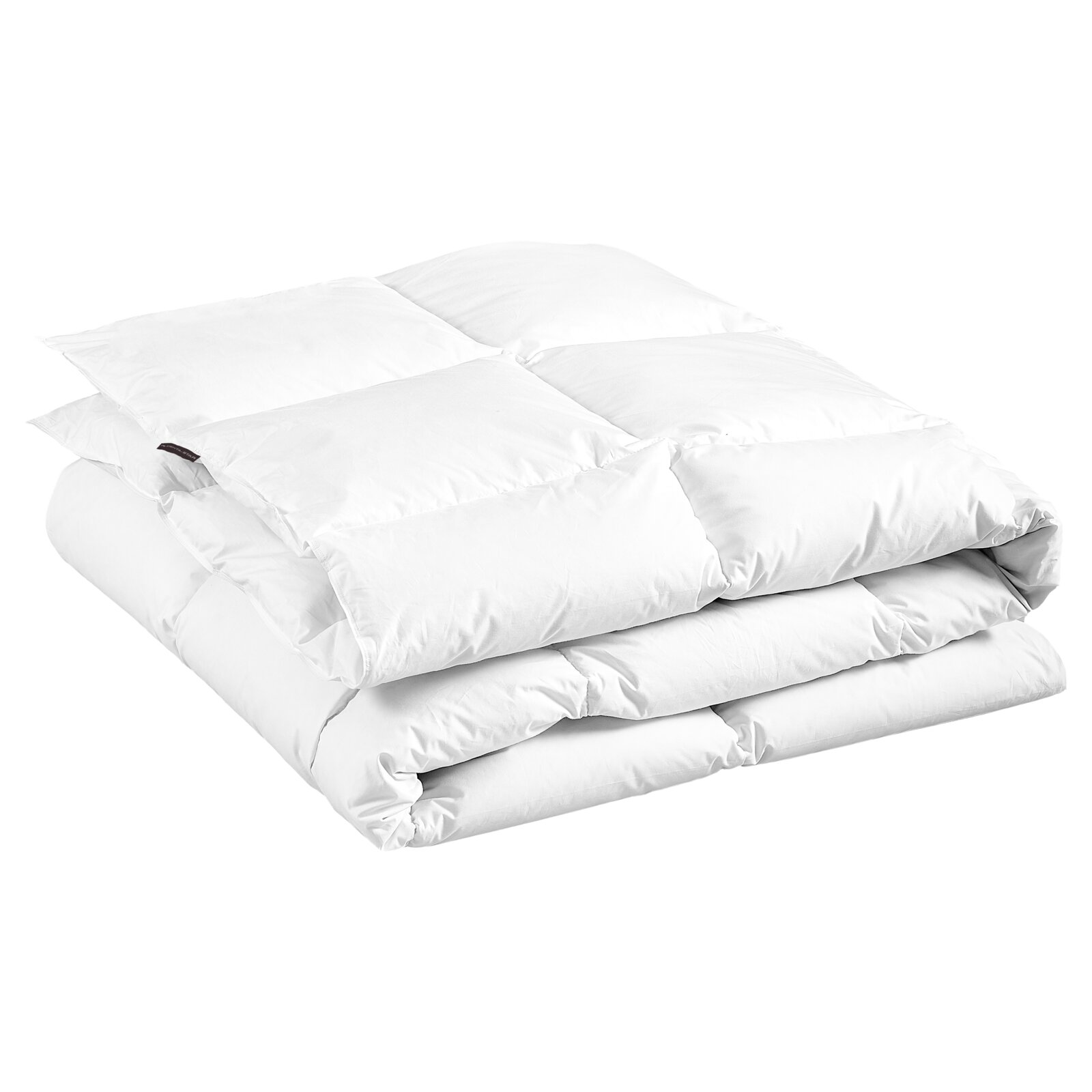 Centa Star Ganzjahresbett EMOTION Ganzjahresbettdecke 135x200cm, weiße, gefaltete Decke in seitlicher Perspektive