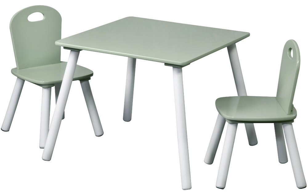 Kesper Kindertisch mit 2 Stühlen Kindertisch mit zwei Stühlen in Minzgrün, seitliche Perspektive