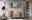 Moderner Badezimmer-Unterschrank aus Holz in Frontalansicht, mit Waschbecken und Spiegel.