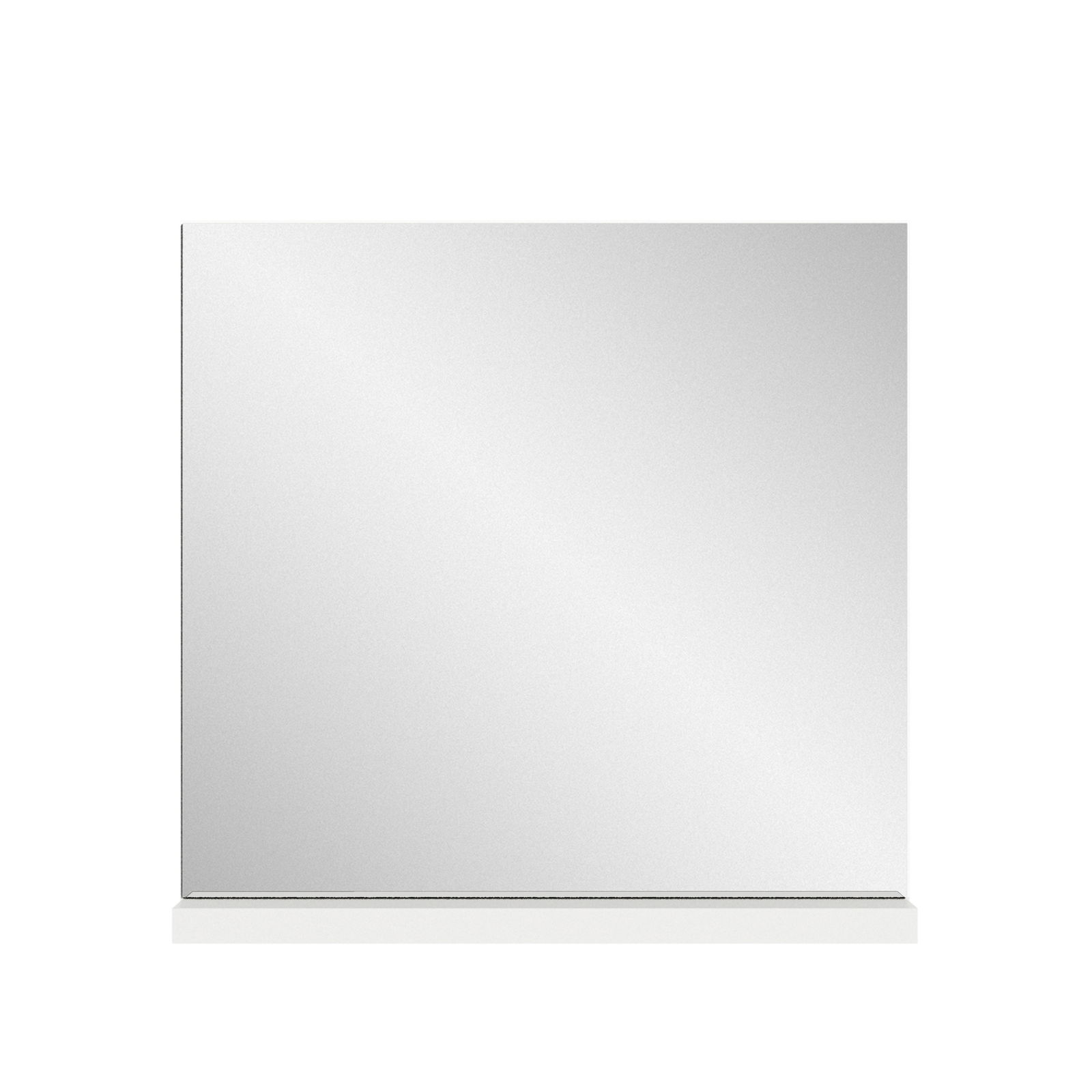 Moderner quadratischer Wandspiegel mit weißem Rahmen, Frontalansicht