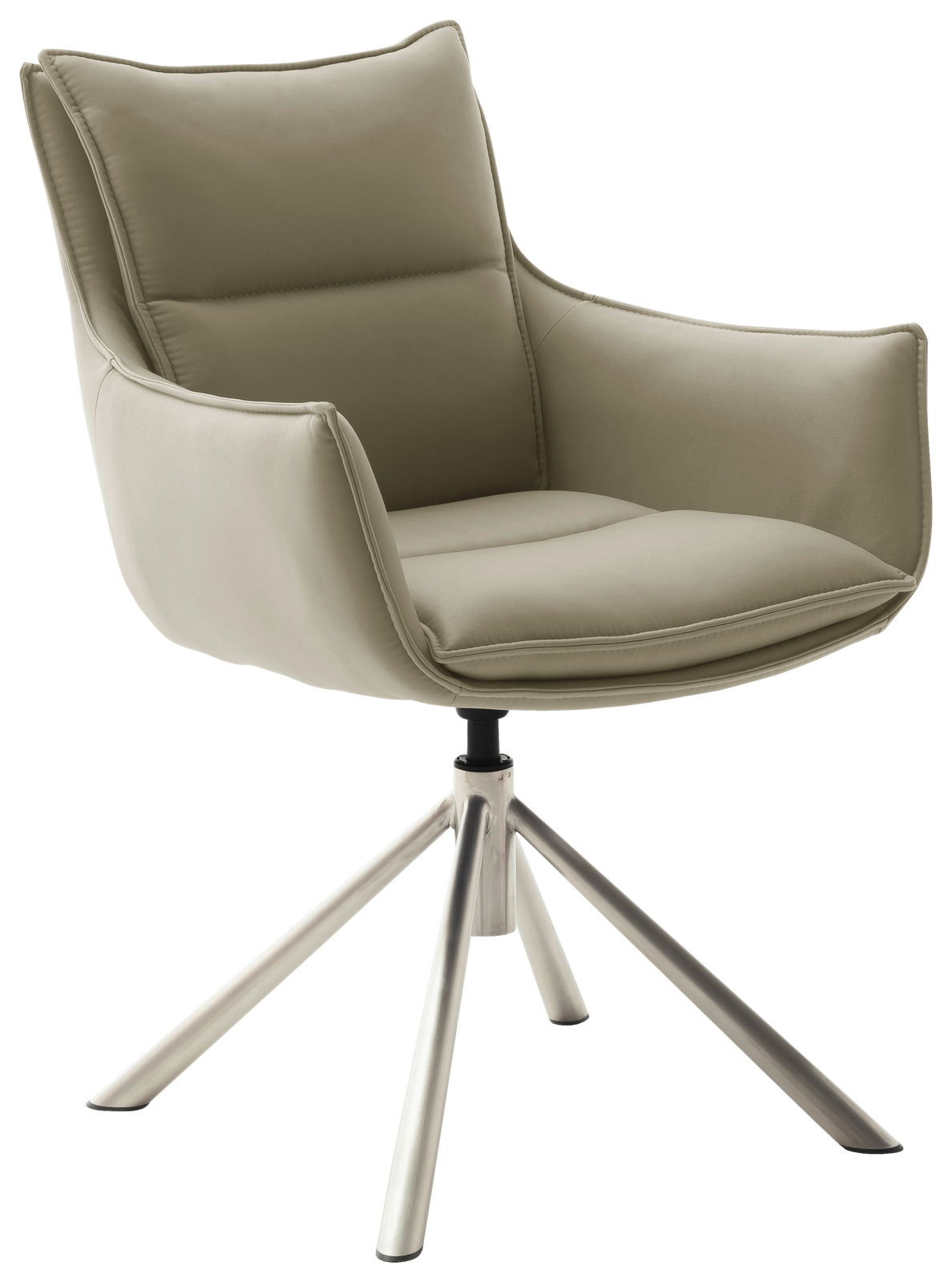 Novel Sessel HOUSTON Moderner Sessel mit beigem Polster und Metallbeinen, seitliche Perspektive