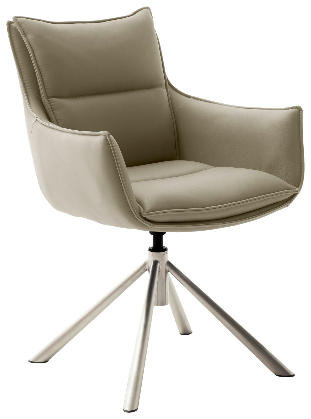 Novel Sessel HOUSTON Moderner Sessel mit beigem Polster und Metallbeinen, seitliche Perspektive