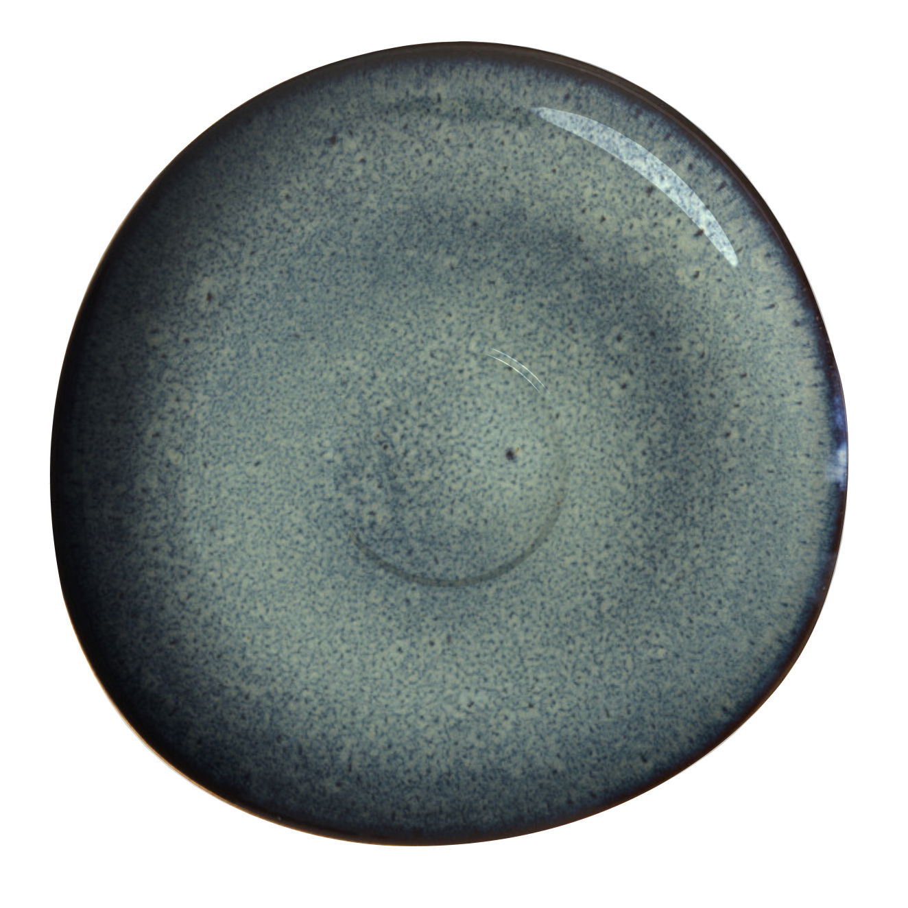Like by Villeroy & Boch Untertasse LAVE GRIS Graue Kaffeeuntertasse Lave aus Keramik, von oben betrachtet, mit einer glatten, gesprenkelten Oberfläche.