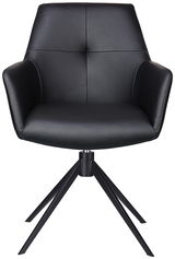 Schwarzer Armlehnstuhl mit modernem Design, Vorderansicht