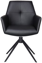 Schwarzer Armlehnstuhl mit modernem Design, Vorderansicht