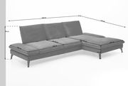 Graue Longchairkombination mit Maßen, seitliche Perspektive