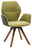 Valnatura Armlehnenstuhl PIANO Moderner Armlehnenstuhl mit olivgrünem Stoffbezug und Holzbeinen, seitliche Perspektive