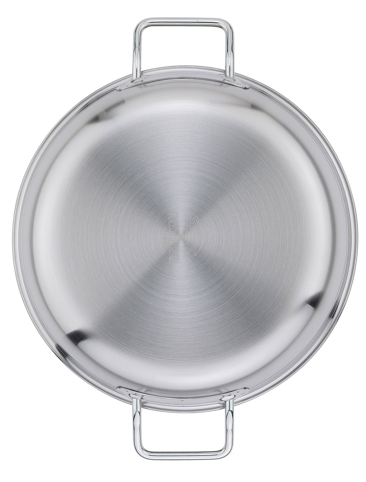 Servierpfanne XL CLASSIC 28 cm aus Edelstahl, Draufsicht