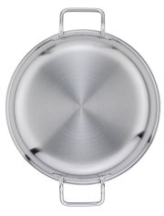 Serveerpan XL CLASSIC 28 cm van roestvrij staal, bovenaanzicht