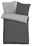 Biberna Bettwäsche Bettwäsche-Set aus Melange-Flanell in Grau, bestehend aus einem Kissenbezug und einem Bettdeckenbezug, von oben betrachtet.