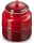 Rote Keksdose mit Deckel, 2,4 L, von oben fotografiert