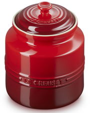 Rote Keksdose mit Deckel, 2,4 L, von oben fotografiert