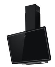 Schwarze Kopffrei-Haube in seitlicher Perspektive mit modernem Design und integrierter Beleuchtung.