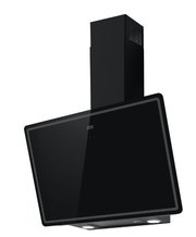 Schwarze Kopffrei-Haube in seitlicher Perspektive mit modernem Design und integrierter Beleuchtung.