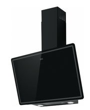 Schwarze Kopffrei-Haube in seitlicher Perspektive mit modernem Design und integrierter Beleuchtung.