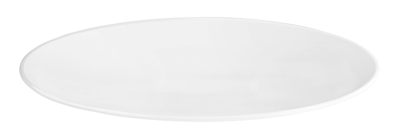 Weißer Speiseteller Life 28cm aus seitlicher Perspektive