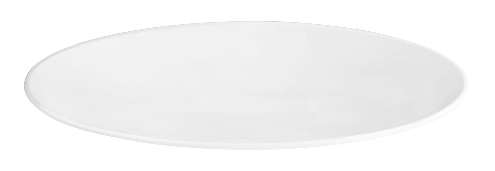 Weißer Speiseteller Life 28cm aus seitlicher Perspektive