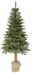 Künstlicher Weihnachtsbaum Tiaga Tanne, 180 cm hoch, in Frontalansicht mit natürlichem Aussehen und Jutesack als Basis.