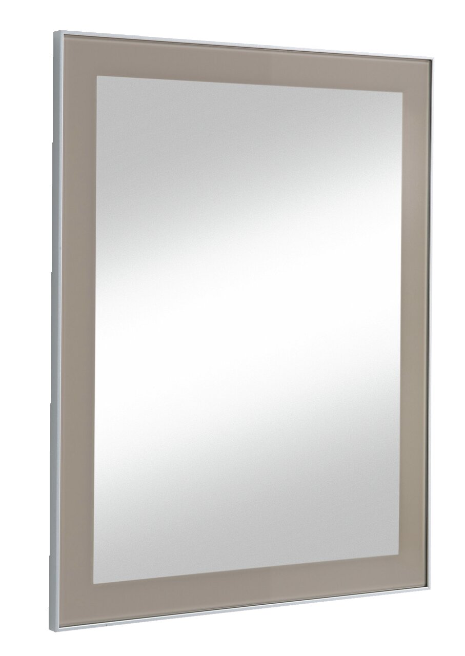 Moderner rechteckiger Spiegel mit schmalem Rahmen, seitliche Perspektive