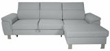 Graues Ecksofa mit Ottomane, Vorderansicht