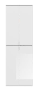 Weiße Garderobenkombination mit vier Türen, frontale Ansicht