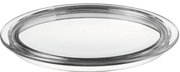 Transparente Tortenplatte aus Glas, seitliche Perspektive