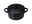 LE CREUSET Mini Cocotte 10 cm Schwarz Glänzend Schwarze Mini-Cocotte von oben mit zwei Griffen und Deckel, perspektivisch leicht von oben fotografiert.
