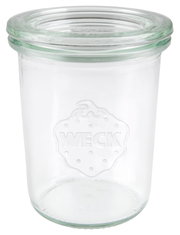 Glas mit Deckel, 160ml, von vorne fotografiert, mit WECK-Logo.