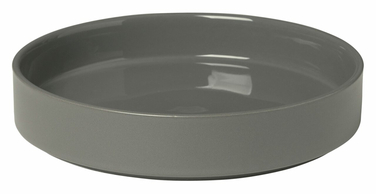 Grijze diepe schaal gezien vanuit de zijkant, model PILAR Pewter