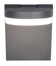 Moderne grijze wandlamp ADOUR met verlichte strook, vooraanzicht
