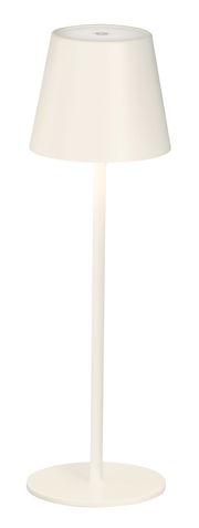 Weiße Akku-Tischleuchte VILETTO, seitliche Perspektive