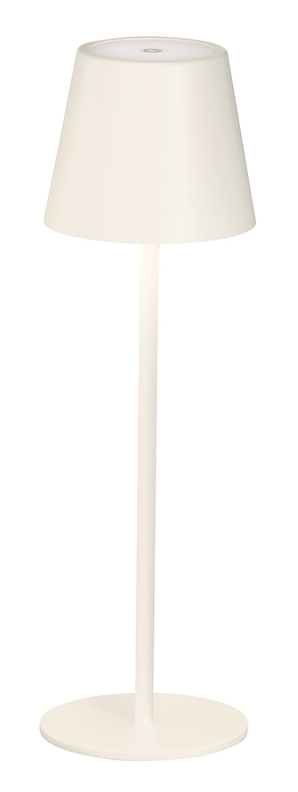 Weiße Akku-Tischleuchte VILETTO, seitliche Perspektive