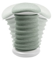 Moderner Aktiv-Sitz in hellgrünem Stoff, seitliche Perspektive