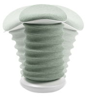 Moderner Aktiv-Sitz in hellgrünem Stoff, seitliche Perspektive