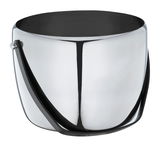 Edelstahl-Eimer mit Henkel, seitliche Perspektive