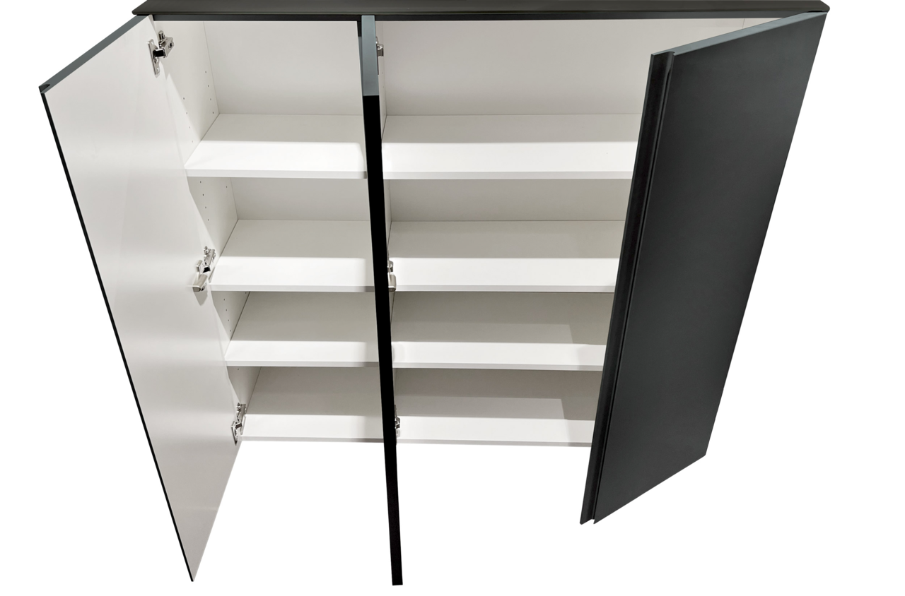 Moderano Garderoben-Set LECCO Offener Garderobenschrank mit mehreren Regalböden, Ansicht von oben.