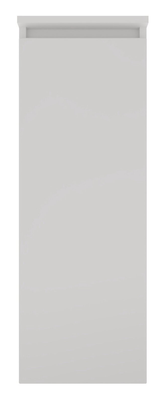 Frontansicht eines weißen Highboards mit schlichtem Design.