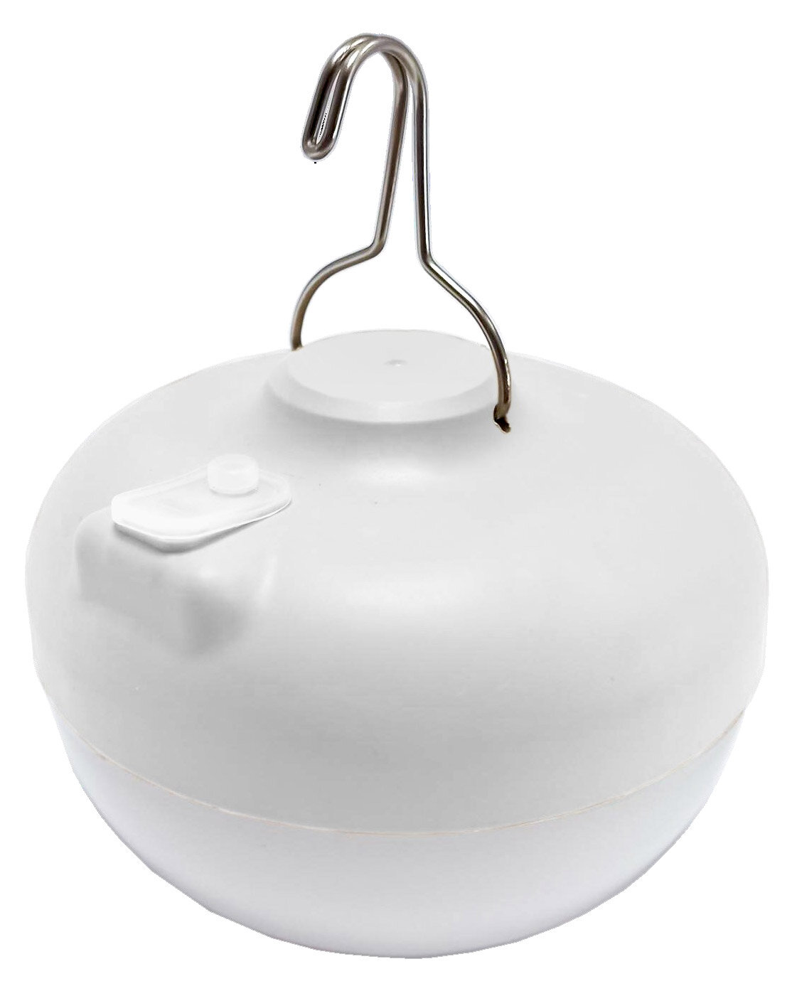 Newgarden Akku-Leuchtmittel CHERRY Runde, weiße Akku-Leuchte mit Haken, seitliche Perspektive