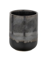 Keramik Zahnputzbecher Riolo in dunklen Grautönen, Ansicht von vorne